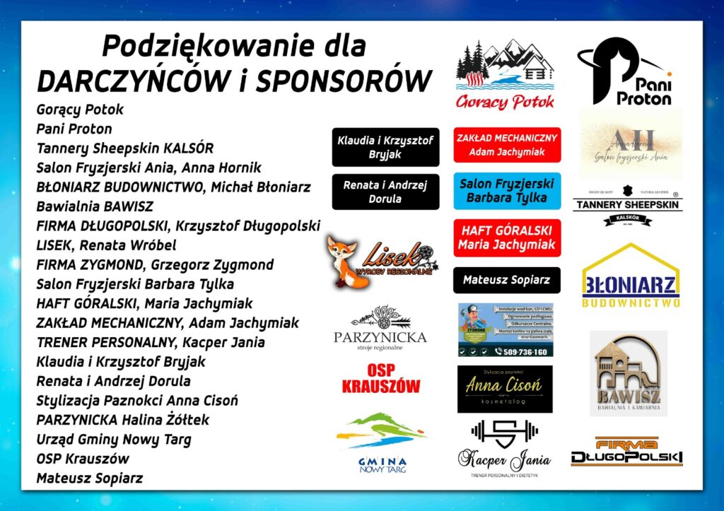 Lista sponsorów loterii